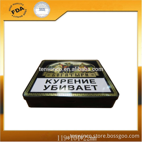 rectangle cigarettes tin box with hinge